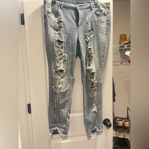 Fashion to Figure Distressed Light Blue Skinny Jeans